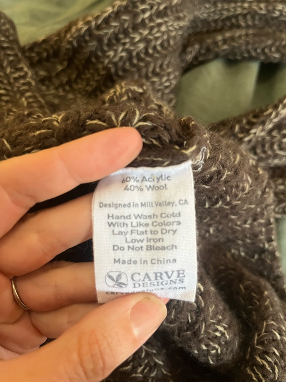 Carve Designs Marled Brown & Cream Crewneck Sweater - Picture 3 of 3